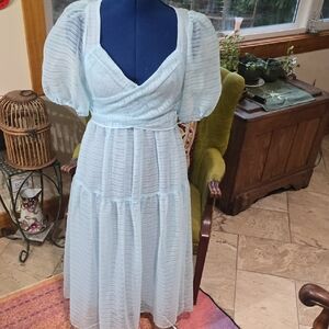 Hailey Dress Elegant Classic Puff Sleeve Sweartheart Neck Lace